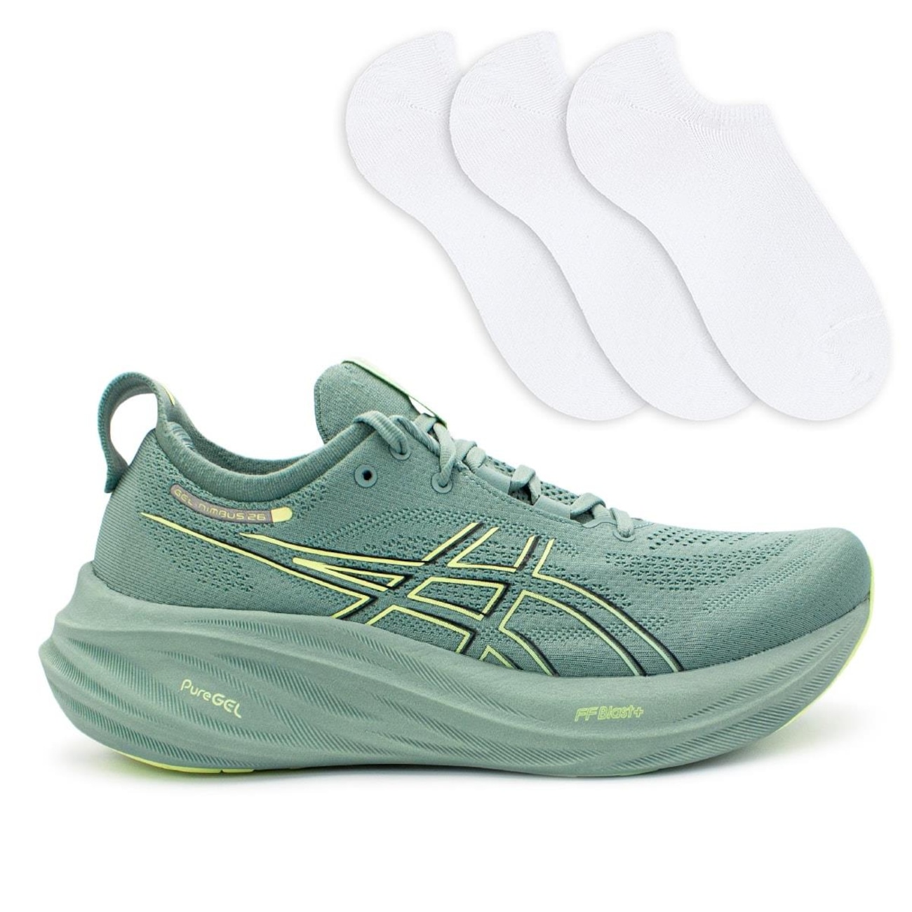 Tênis Asics Gel-Nimbus 26 + 3 Pares de Meias - Masculino