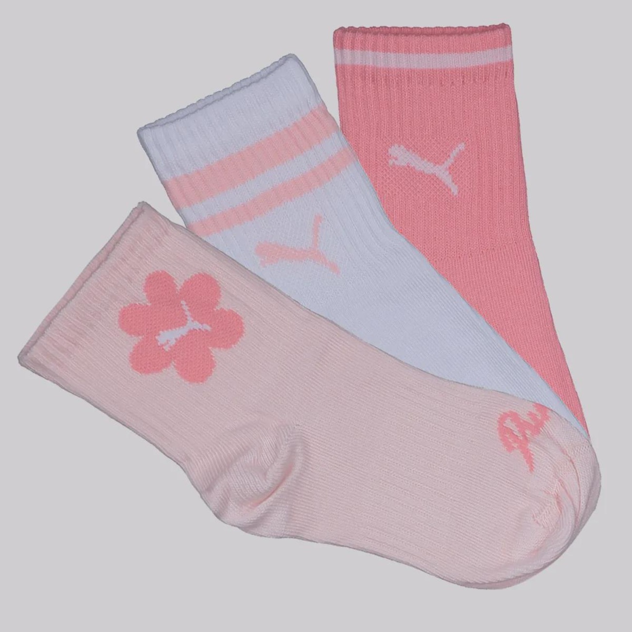 Kit Meia Puma Cano Longo 3 Pares - Infantil