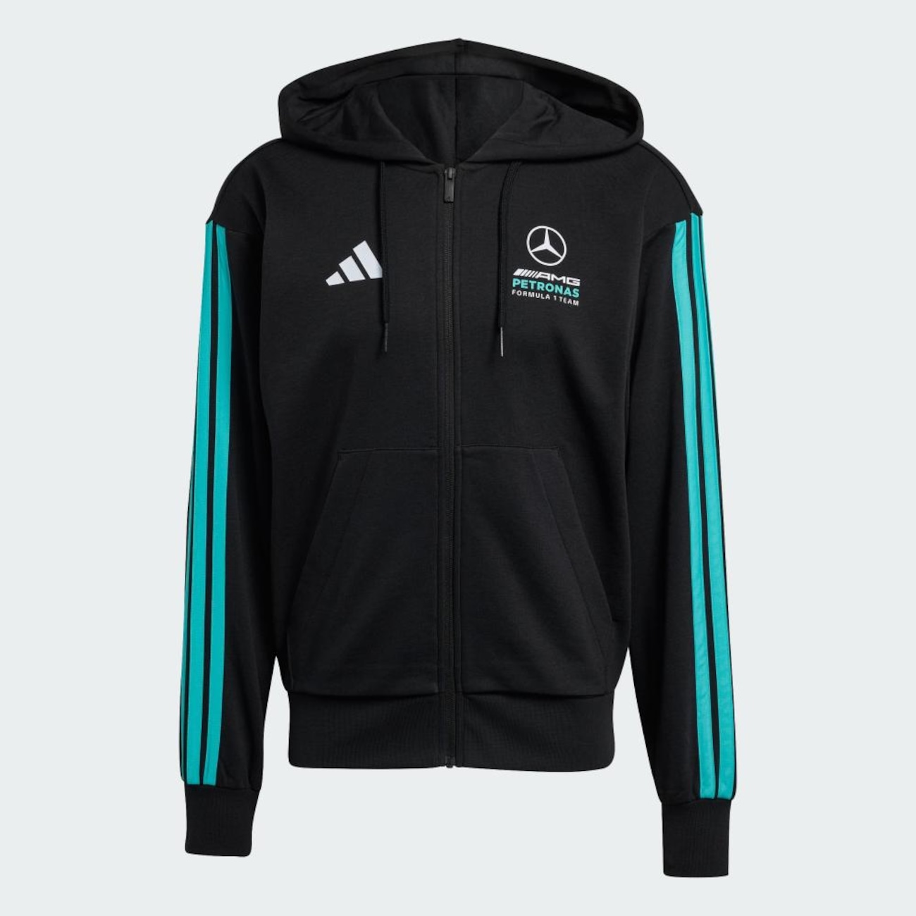 Blusão com Capuz adidas Zíper Mercedes - AMG Petronas F1 Team DNA