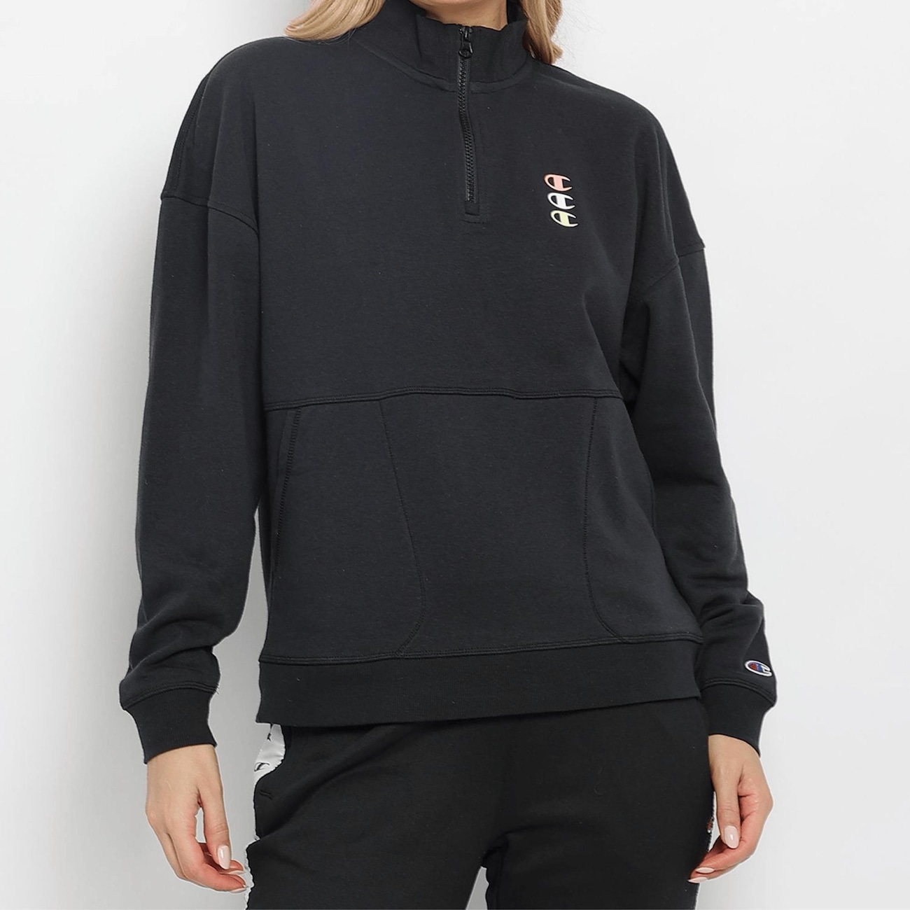 Moletom Champion Campus French Terry Quarter Zip Feminino | Centauro