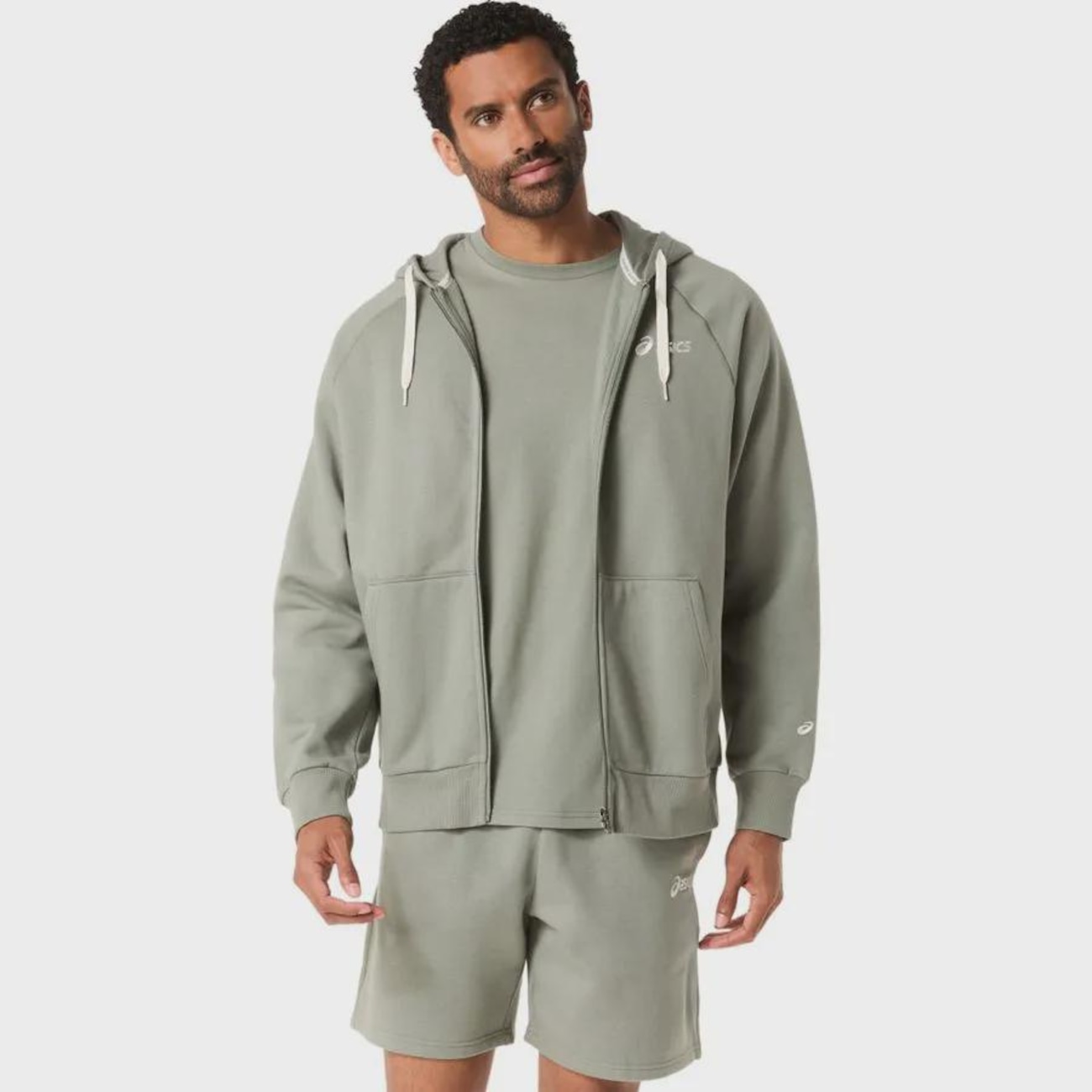 Blusa ASICS Logo Fleece Full Zip Hoodie Masculino | Centauro