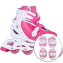 Kit Patins Spin Roller: Patins Ajustável + 2 Joelheiras + 2 Cotoveleiras - Infantil - Foto 1
