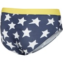 Conjunto Camiseta Manga Longa Proteção Solar UV e Sunkini Liga da Justiça Mulher-Maravilha Infantil - Foto 4