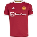 Camisa Manchester United I 21/22 adidas - Juvenil - Foto 1
