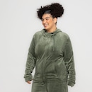 Jaqueta de Plush Feminina Oxer com Capuz e Bolso - Foto 3