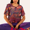 Blusa Feminina Manga Curta Cropped Farm Tela Patch Gráfico - Foto 7