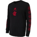 Camiseta Manga Longa do Flamengo adidas Lifestyle - Masculina - Foto 3