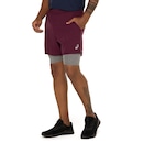 Bermuda Masculina ASICS 5' 2 em 1 Quadriculado - Foto 2