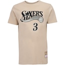 Camiseta Philadelphia 76ers NBA Mitchell & Ness Khaki Black - Masculina - Foto 5