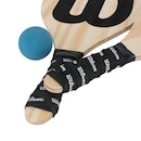 Kit de Frescobol Wilson Logo - 1 Par de Raquetes + 1 Bolinha com Capa - Foto 3