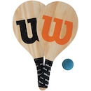 Kit de Frescobol Wilson Logo - 1 Par de Raquetes + 1 Bolinha com Capa - Foto 1