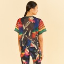 Blusa Cropped Feminina Farm Tela Voo Colorido - Foto 2