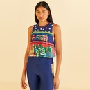 Camiseta Regata Cropped Feminina Farm Tela Divertidamente - Foto 1