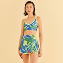 Short Saia Feminino Farm Beach Tennis Folhas Banana - Foto 1