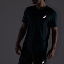 Camiseta Masculina ASICS Manga Curta Respirável de Secagem Rápida Refletiva Mescla - Foto 6