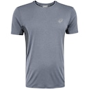 Camiseta Masculina ASICS Manga Curta Respirável de Secagem Rápida Refletiva Mescla - Foto 1