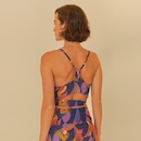 Top Fitness sem Bojo Farm Média Sustentação Recorte Andorinha Listrada - Foto 2