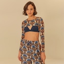 Blusa Cropped Feminina Farm Manga Longa Coqueirou - Foto 1