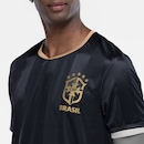 Camiseta Seleção do Brasil CBF Masculina Jacquard - Foto 3