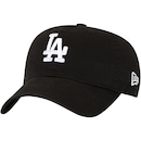 Boné do Los Angeles Dodgers Aba Curva New Era MLB Strapback 920 ST Permanent BLK - Foto 1