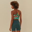 Bermuda Feminina Farm Biker Folhagem Banana Média Compressão Cintura Média - Foto 2