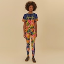 Calça Legging Feminina Farm Floresta Leopardo Cós Médio Média Compressão Bex - Foto 3