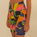 Bermuda Feminina Farm Biker Floresta Leopardo Cós Médio Média Compressão - Foto 1