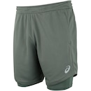 Bermuda Masculina ASICS Malha 2 em 1 Elástico Logo - Foto 1