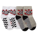 Kit de Meias do Corinthians Rikam Soquete Tamanho 21 ao 24 - Foto 1