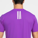 Camiseta Masculina adidas Manga Curta Own The Run 3 Listras - Foto 4