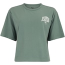 Blusa Cropped Feminina Puma Manga Curta Class Relaxed - Foto 1