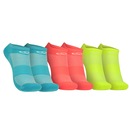Kit de Meias Olympikus Invisível Tripack Neon 3 pares Adulto - Foto 1