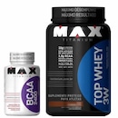 Top Whey 3W Max Titanium - Morango - 900g + BCAA 2400 - 100 Cápsulas - Foto 1