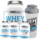 KIt Whey Protein BRN Foods Chocolate -2kg + 2x BCAA 100g + Creatina 100g + Coqueteleira - Foto 1