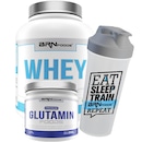 Whey Protein BRN Foods Morango - 2kg + Glutamina 250g + Coqueteleira - Foto 1