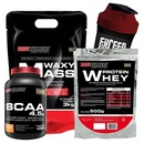 Kit Waxy Mass Bodybuilders - Morango - 3kg + Whey Protein - Morango - 500g + BCAA + Coqueteleira - Foto 1