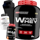 Kit Waxy Whey 2kg Chocolate + BCAA + Creatina + Coqueteleira - Bodybuilders - Foto 1