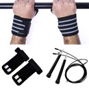 Kit Cross Training Corda Speed + Munhequeiras Profissional + Luva hand Grip Couro - Adulto - Foto 1