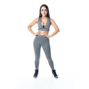 Calça Legging Flor de Ameixa Cintura Media Alta - Feminina - Foto 2