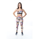 Calça  Legging Flor de Ameixa Caveira Mexicana - Feminina - Foto 1