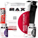 Massa Titanium Max Titanium 17500 - 1,4kg + Bcaa 2400 + Zma + Barra Proteica + Coqueteleira - Foto 4