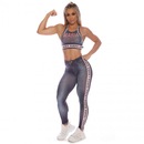 Calça Legging Maria Gueixa Jeans Printed Faixa Nude - Feminina - Foto 1