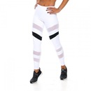 Calça Legging Miss Blessed Recortes Tule - Feminina - Foto 1