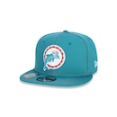 Boné Aba Reta New Era 9Fifty On-Field Coleção Sideline NFL Miami Dolphins - Ajustável- Adulto - Foto 1