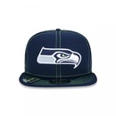 Boné Aba Reta New Era 9Fifty On-Field Coleção Sideline Nfl Seattle Seahawks - Snapback - Adulto - Foto 6