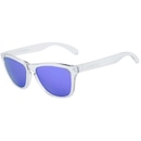 Óculos Oakley Frogskins Polished Clear Lente Violet Prizm Iridium - Unissex - Foto 1