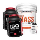 Kit 2x Iso Protein BodyBuilders - Morango - 2kg + Creatina - 300g  + Big Size Mass Foods BRN Foods - Morango 6kg - Foto 1
