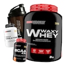 Kit 1x Whey protein Isolado Bodybuilders Chocolate - 2kg + Creatina 300g + BCAA 100g + Fuel Shaker - Foto 1