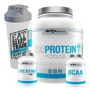 Kit Whey Protein Isolado BRN Foods Baunilha - 2kg + BCAA 100g + Creatina 100g + Coqueteleira - Foto 1