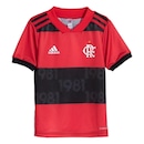 Kit de Uniforme de Futebol Infantil do Flamengo I 2020 com Camisa e Calção adidas - Foto 2